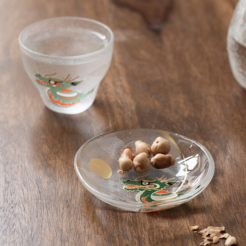 日本进口石冢硝十二生肖豆皿轻手手工玻璃碟子下酒碟