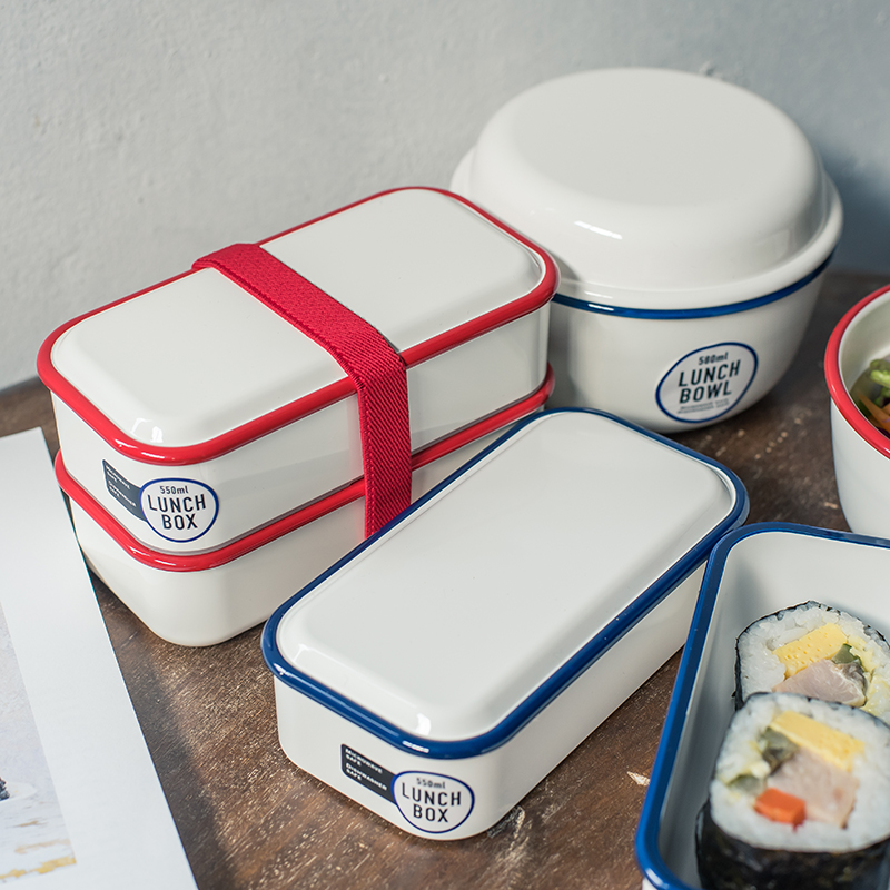 现货日本进口复古时尚便当盒饭盒双层日式微波防漏便携式午餐盒