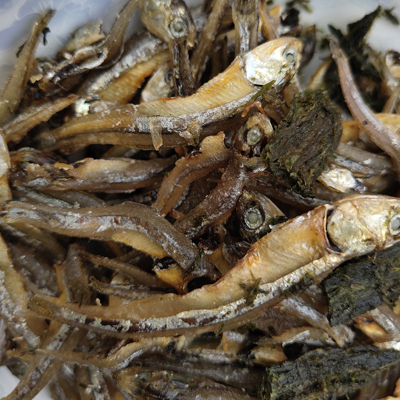 宁波特产苔菜海蜒鱼罐头85g下酒下饭饭菜海苔味鱼干