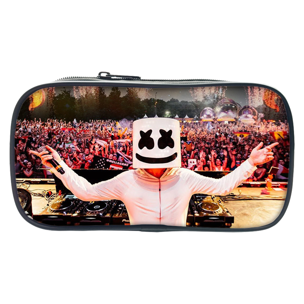 marshmello棉花糖diy铅笔电音百大dj大容量男女女学生笔袋