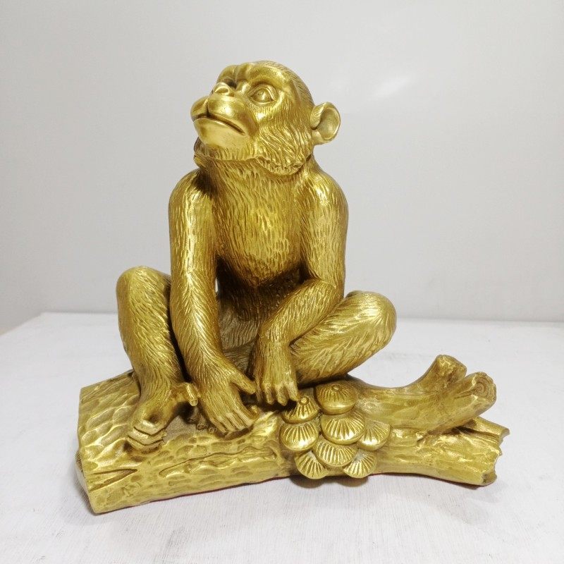 包邮纯铜猴子摆件风水十二生肖摆设铜猴装饰品家居摆件