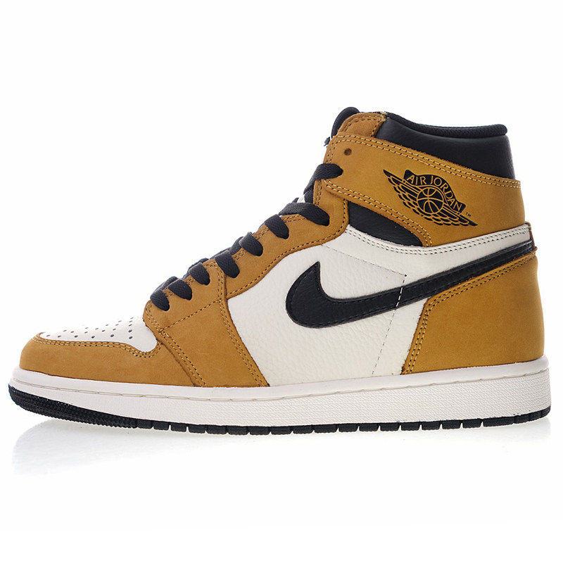 air jordan1乔aj1年度新秀小麦黄棕脚趾麂皮男女篮球鞋555088-700
