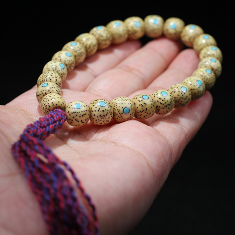 星月高抛原生态黄金籽菩提子老型桶珠单圈手精工佛珠