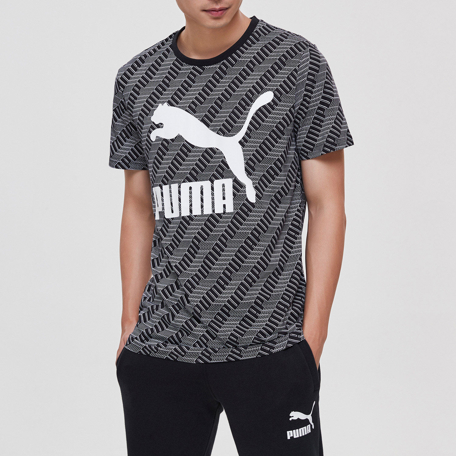 puma彪马官网旗舰男装2021夏季新款圆领男士运动t恤