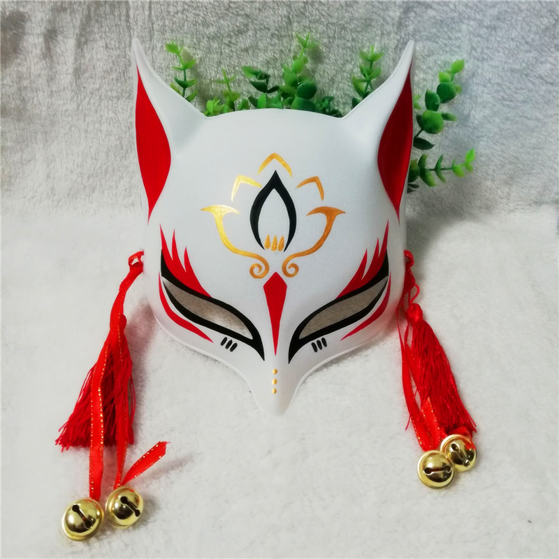 阴阳师妖狐面具 半脸手绘狐狸面具环保塑料男女生面具cos表演面具