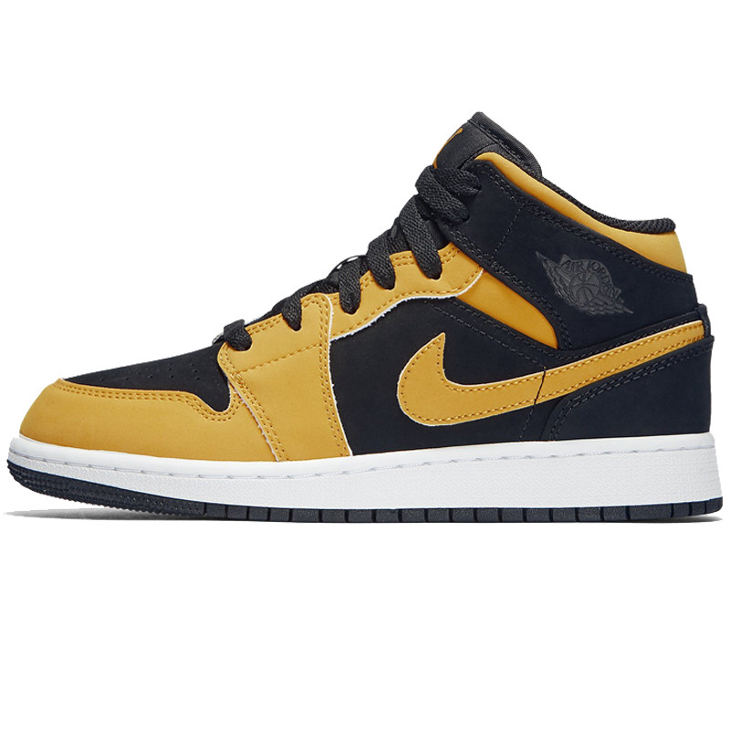 nikeairjordan1mid小扣碎aj1黑橙高帮篮球板鞋554725062113
