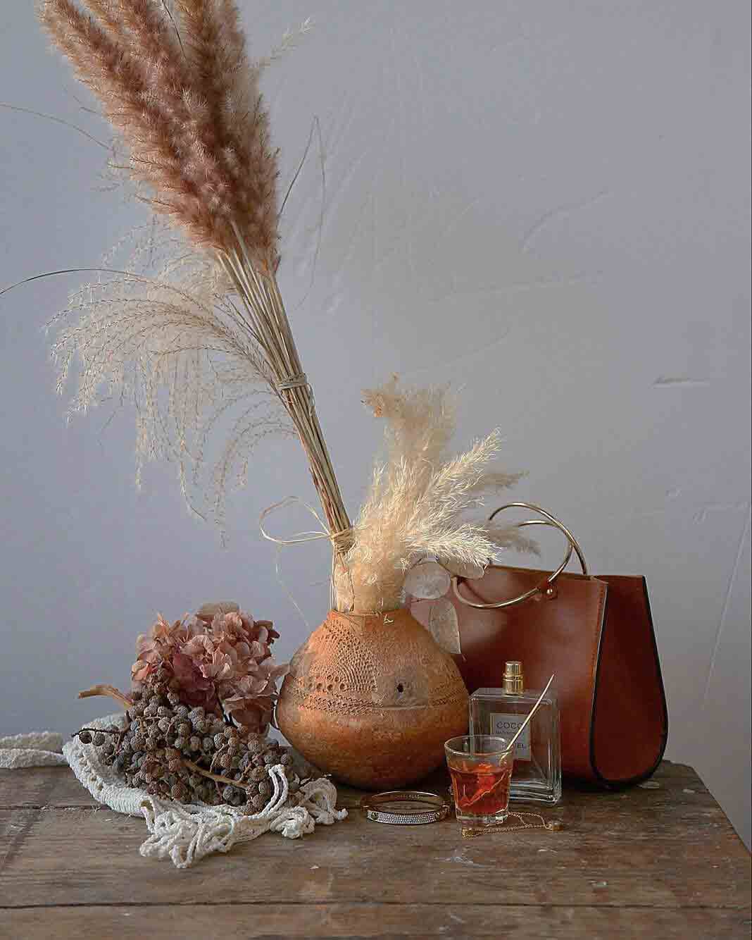 久伴新款芦苇干花花束插花文艺植物装饰橱窗干花