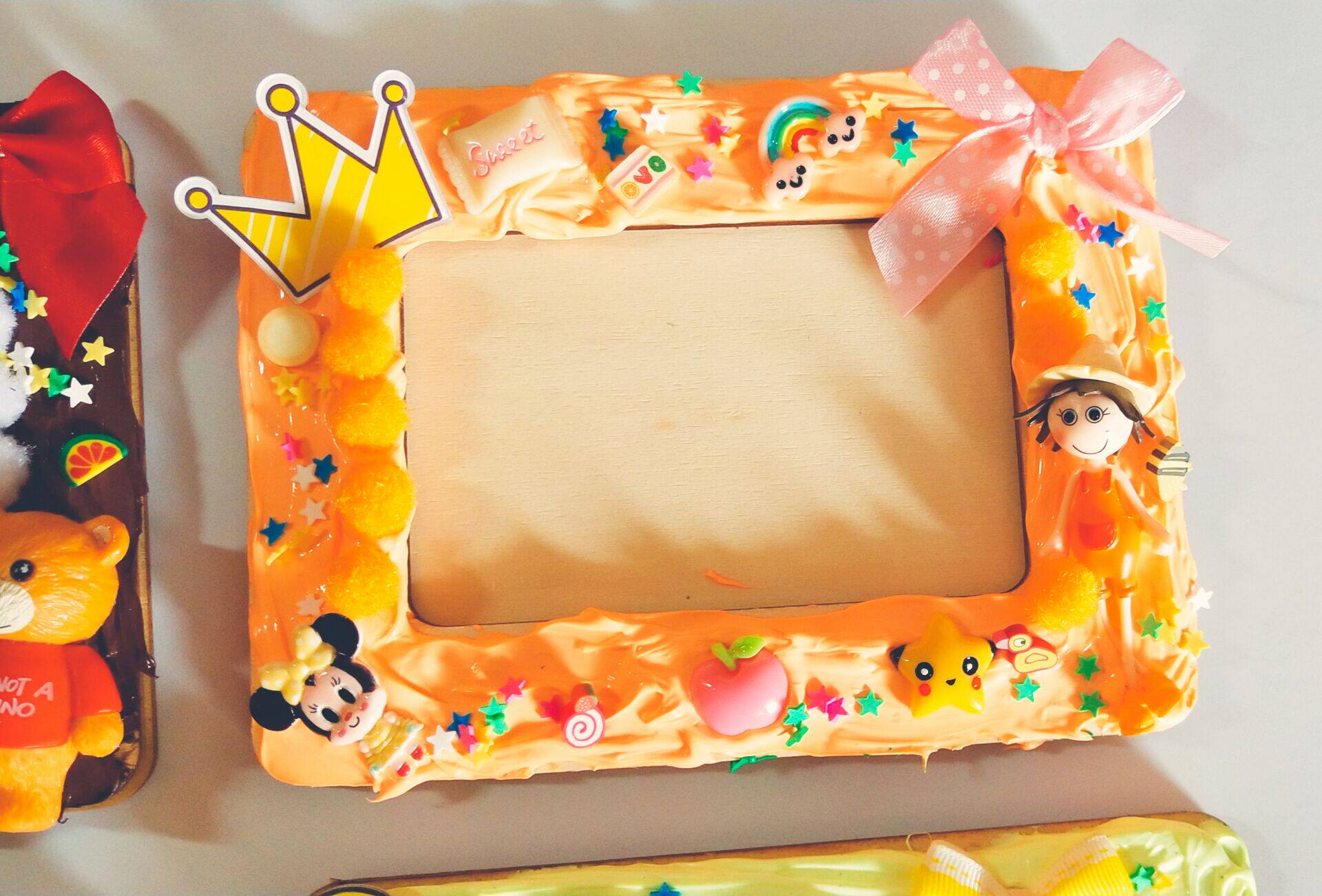 创意礼物奶油胶儿童手工制作材料包diy相框幼儿园益智套装女孩