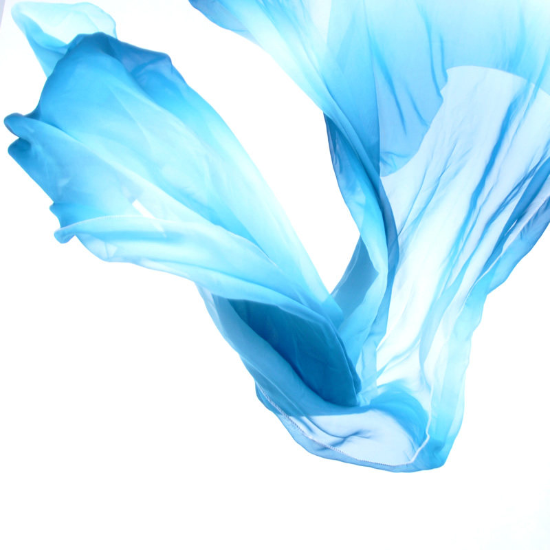 纱巾肚皮渐变仿真真丝手纱手新款印度表演配饰肚皮舞配饰