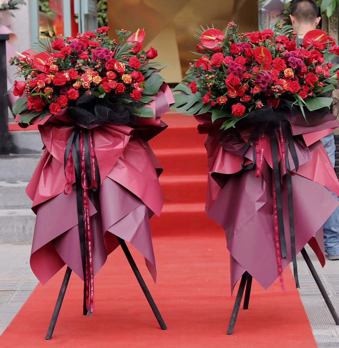 上海开业花篮鲜花同城速递商务开张乔迁三角架商务用花