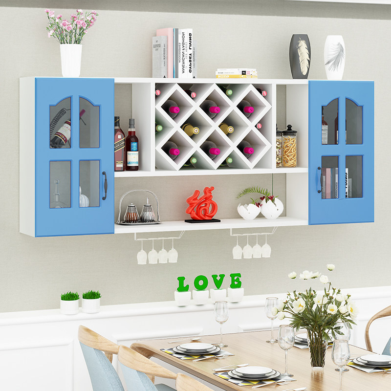 实木酒柜餐边柜现代简约墙上置物架红酒家用餐厅吊柜酒架