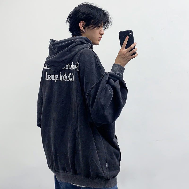oversize美式潮牌高街卫衣男潮流百搭连帽宽松大码ins风欧美嘻哈