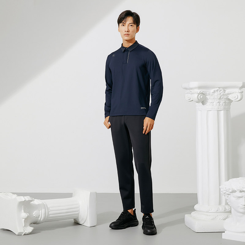 rapido雳霹2022秋季新款男子时尚简约字母印花翻领运动polo衫