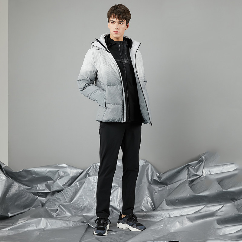 rapido雳霹男子冬季runup系列渐变变色轻薄运动羽绒服