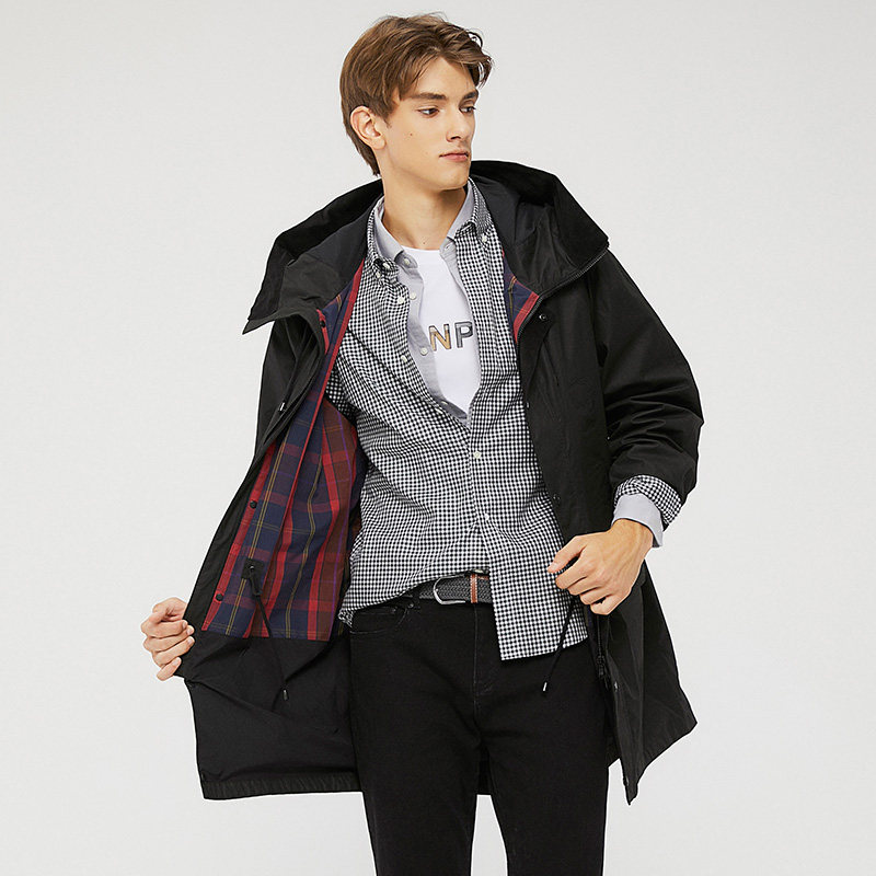beanpole滨波秋季新品男士简约休闲舒适风衣风衣