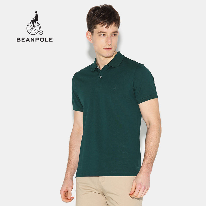 beanpole滨波 男士休闲纯色翻领短袖t恤中青年polo衫