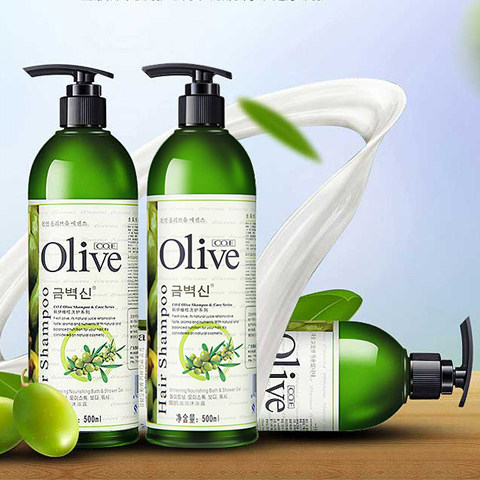 韩伊橄榄olive营养洗发露沐浴露护发发乳三件500ml洗护套装