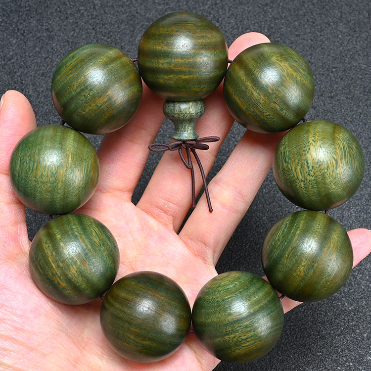 天然正宗绿檀手持念珠手串转运辟邪檀香香木手链