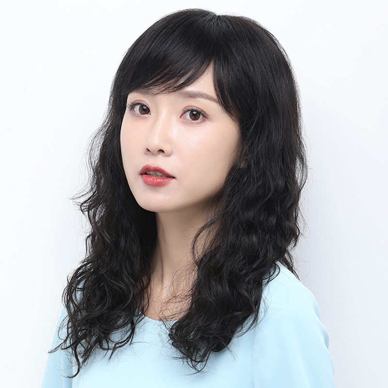 长发假发头套女整顶羊毛卷女中妈妈发型真发日常整顶假发