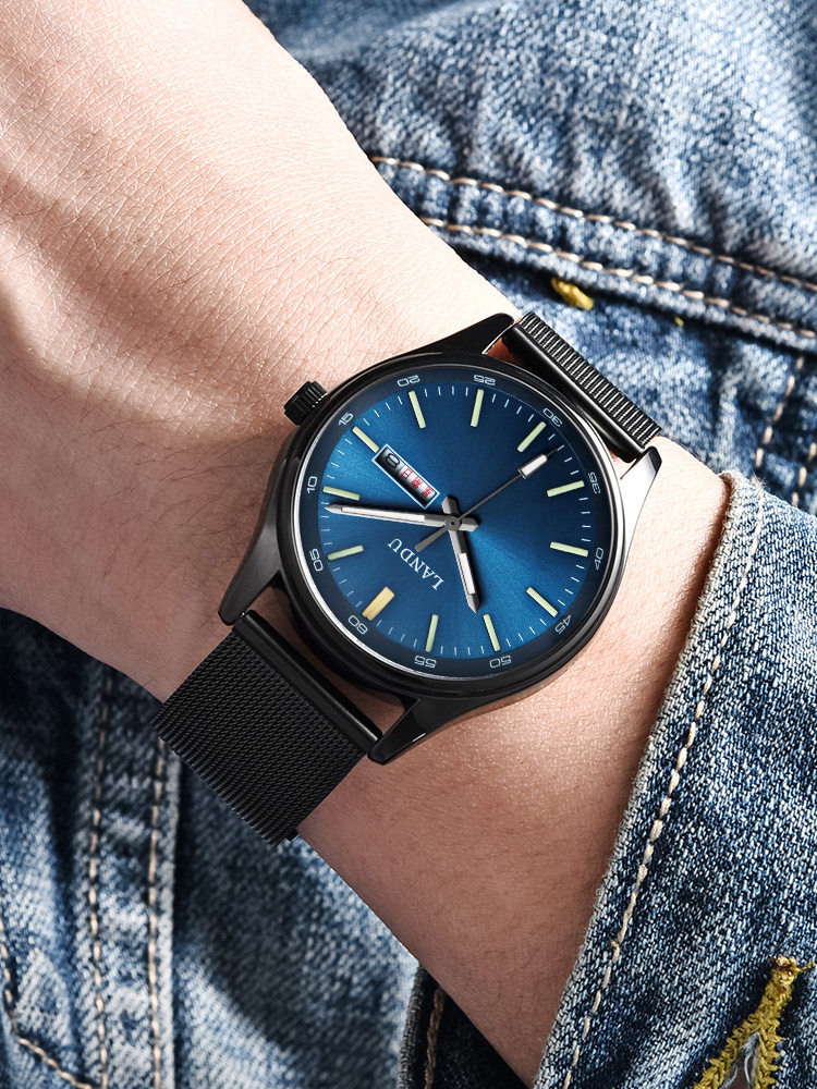 兰度男士手表男2019新款户外运动男表夜光防水氚气自发光军表