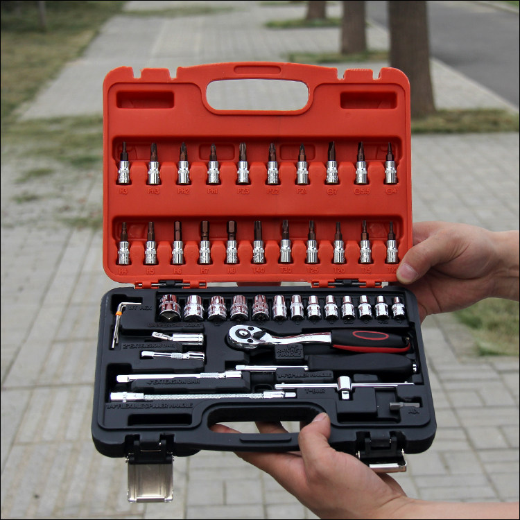 扳手合一套筒棘轮套装汽修汽保工具组合快速组合套装