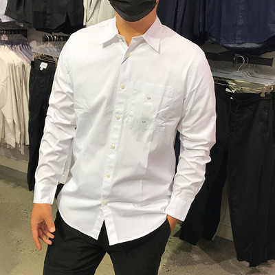 ckcalvinklein男士秋季新款帅气简约时尚商务休闲弹力长袖衬衫