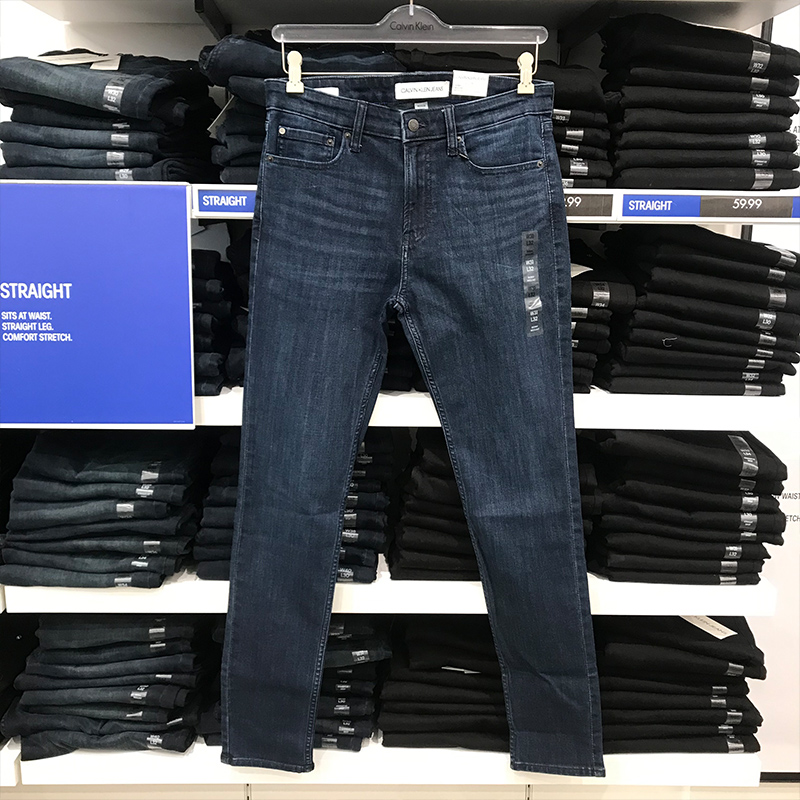 CK Calvin Klein男士帅气时尚skinny修身版弹力棉小脚牛仔裤长裤