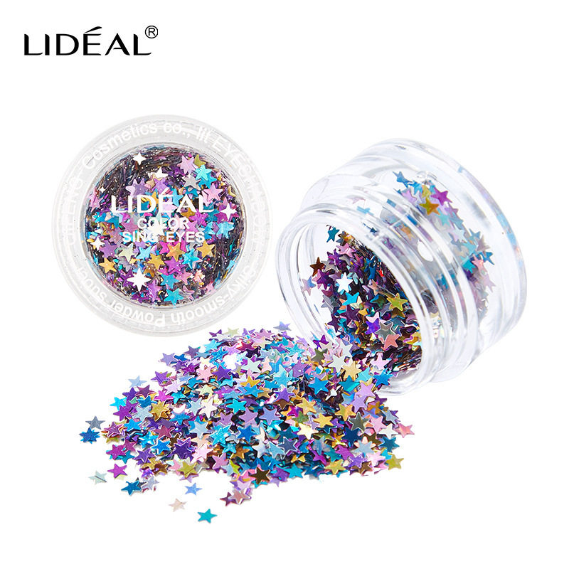 网红人鱼眼部贴片星星仙女星仙女泪痣红眼化妆眼影