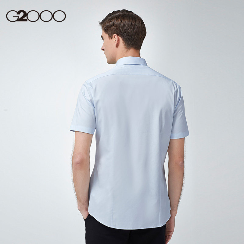 g2000男装商务休闲衬衫男2022年夏季免烫抗菌衬衣舒适短袖