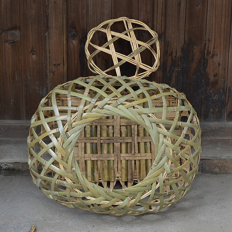 手工竹编镂空竹笼鸡鸭头收纳储物笼子手工艺品滤水竹编