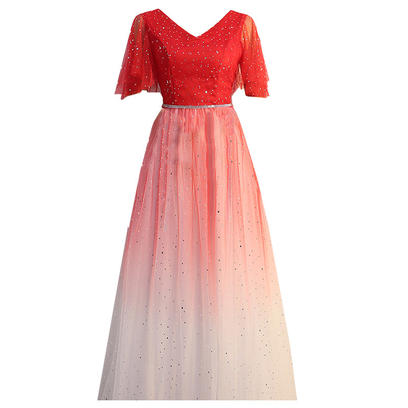 晚会独唱指挥主持人女年年会写真演出演出服服装民族服装