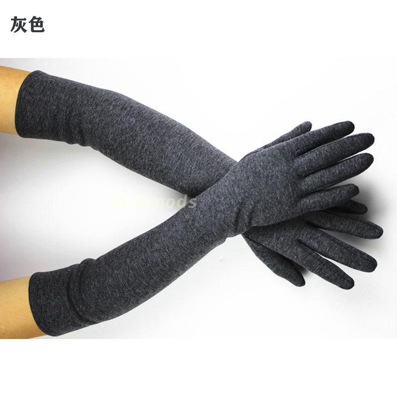 手套男女超长过肘手臂纯棉高弹修手长女生秋冬季手套