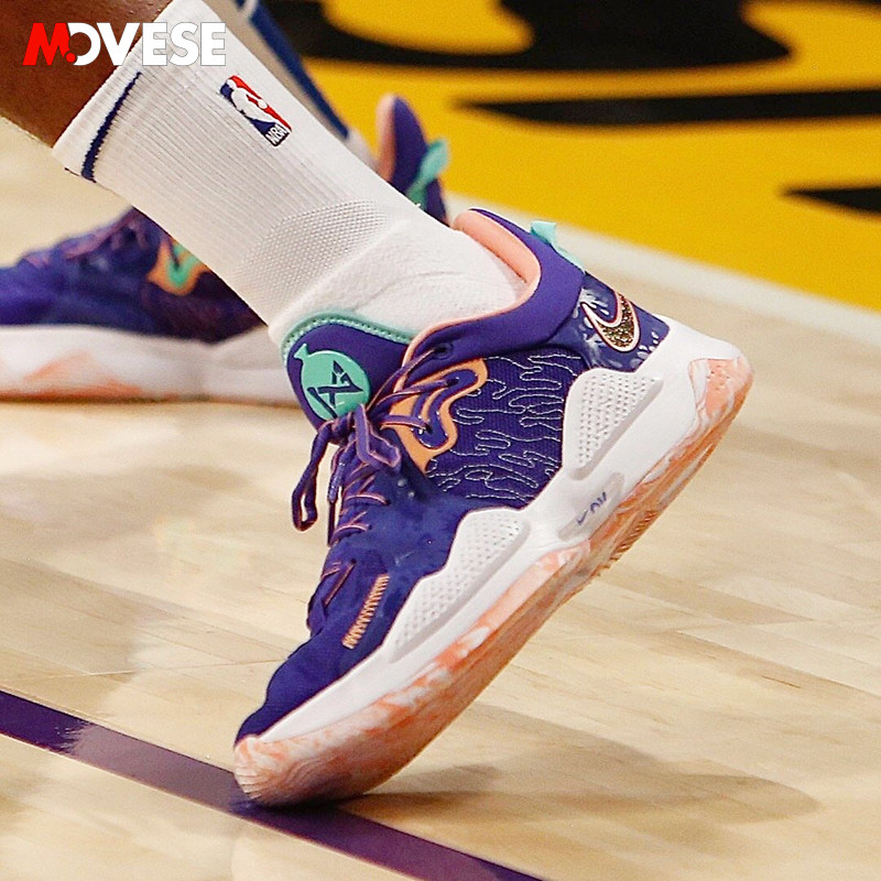 现货耐克nikepg5男子保罗乔治5代泡椒黑白实战篮球鞋