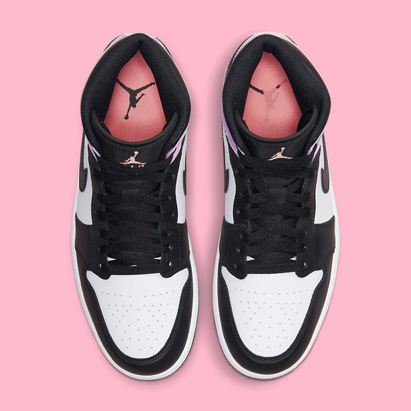 airjordanmidaj1中帮女款黑白扎染休闲篮球篮球鞋