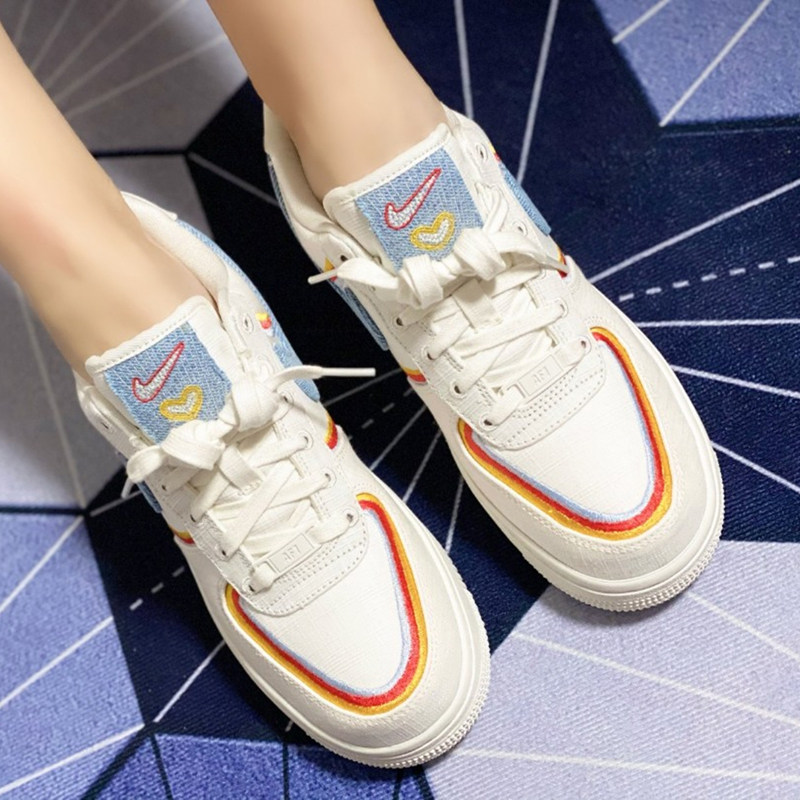 nike耐克airforceaf1白蓝红爱心女款空军低帮板鞋