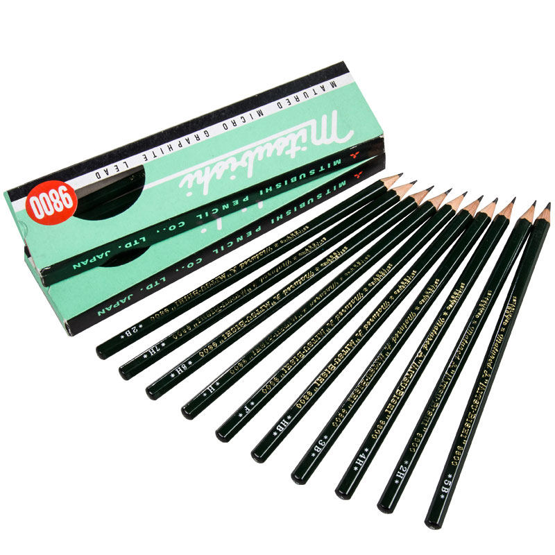 铅笔日本绘图书写画画12b美术用品4b炭笔uni铅笔