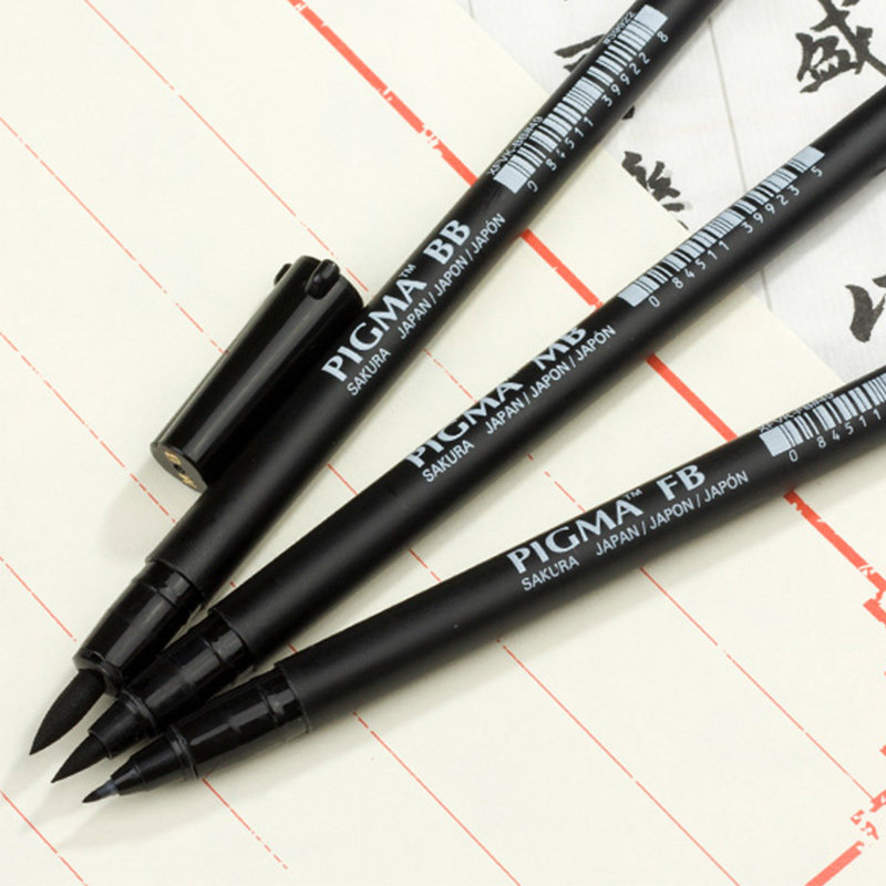 sakura樱花软头笔 秀丽笔xfvk软头毛笔大中小楷书法笔签字练字笔