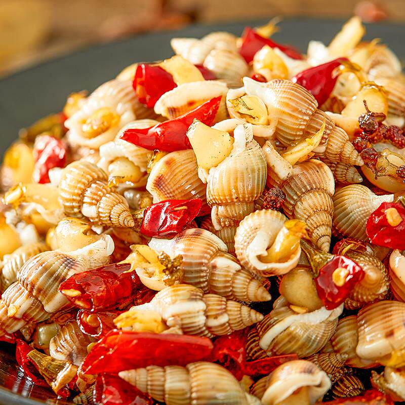 2021新货海馋客麻辣海螺丝300g小海海鲜即食现做贝类制品