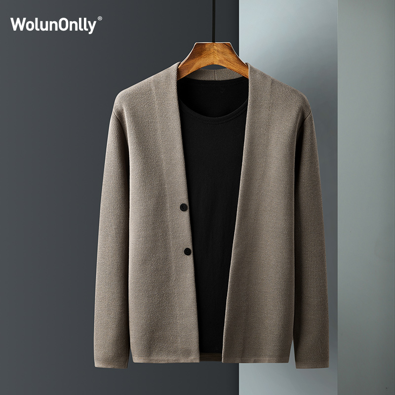 春秋季商务男装开衫针织衫外穿毛衣男外套秋冬季男士潮流上衣衣服