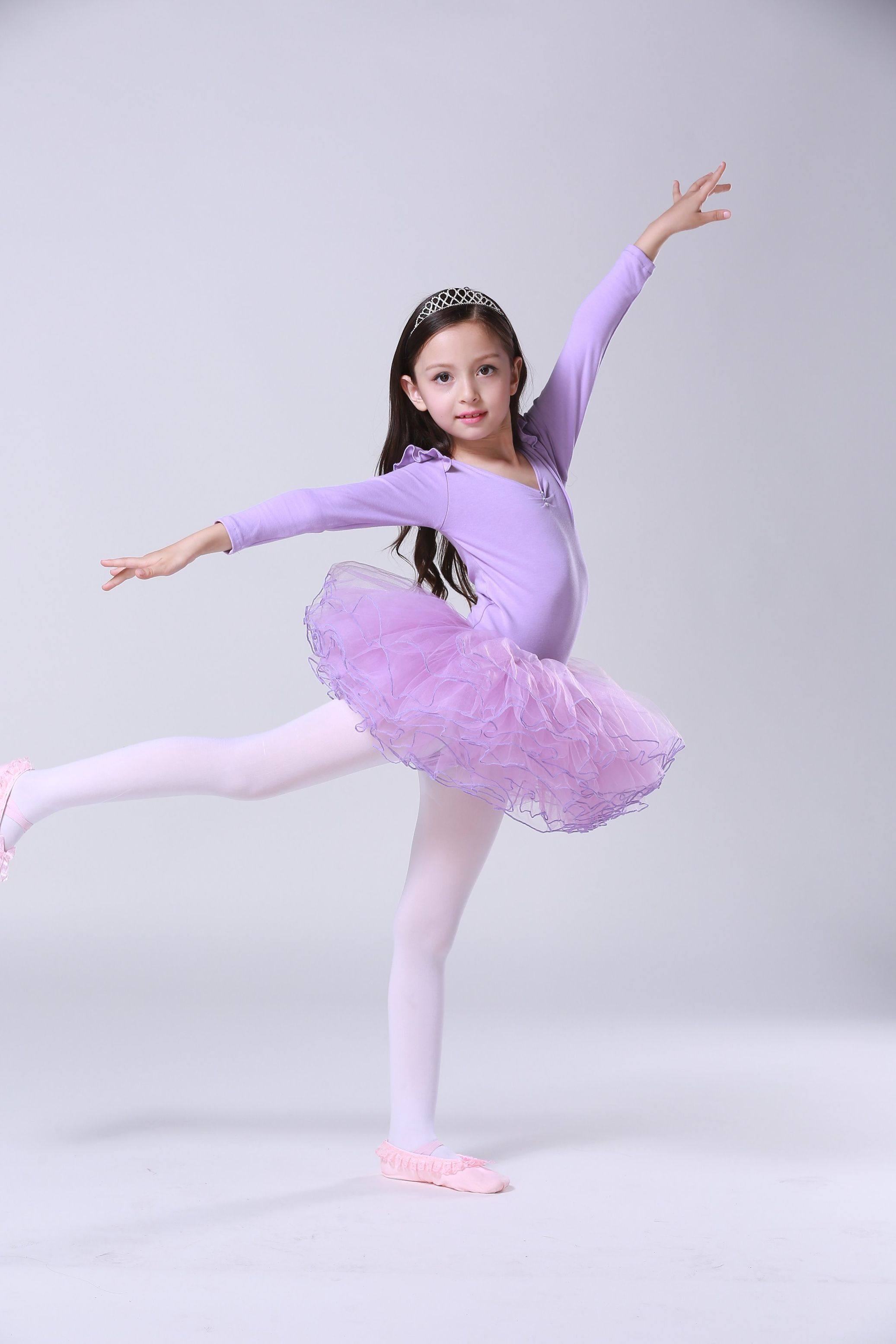 新款儿童舞蹈春秋长袖女童芭蕾舞练功幼儿跳舞儿童演出服