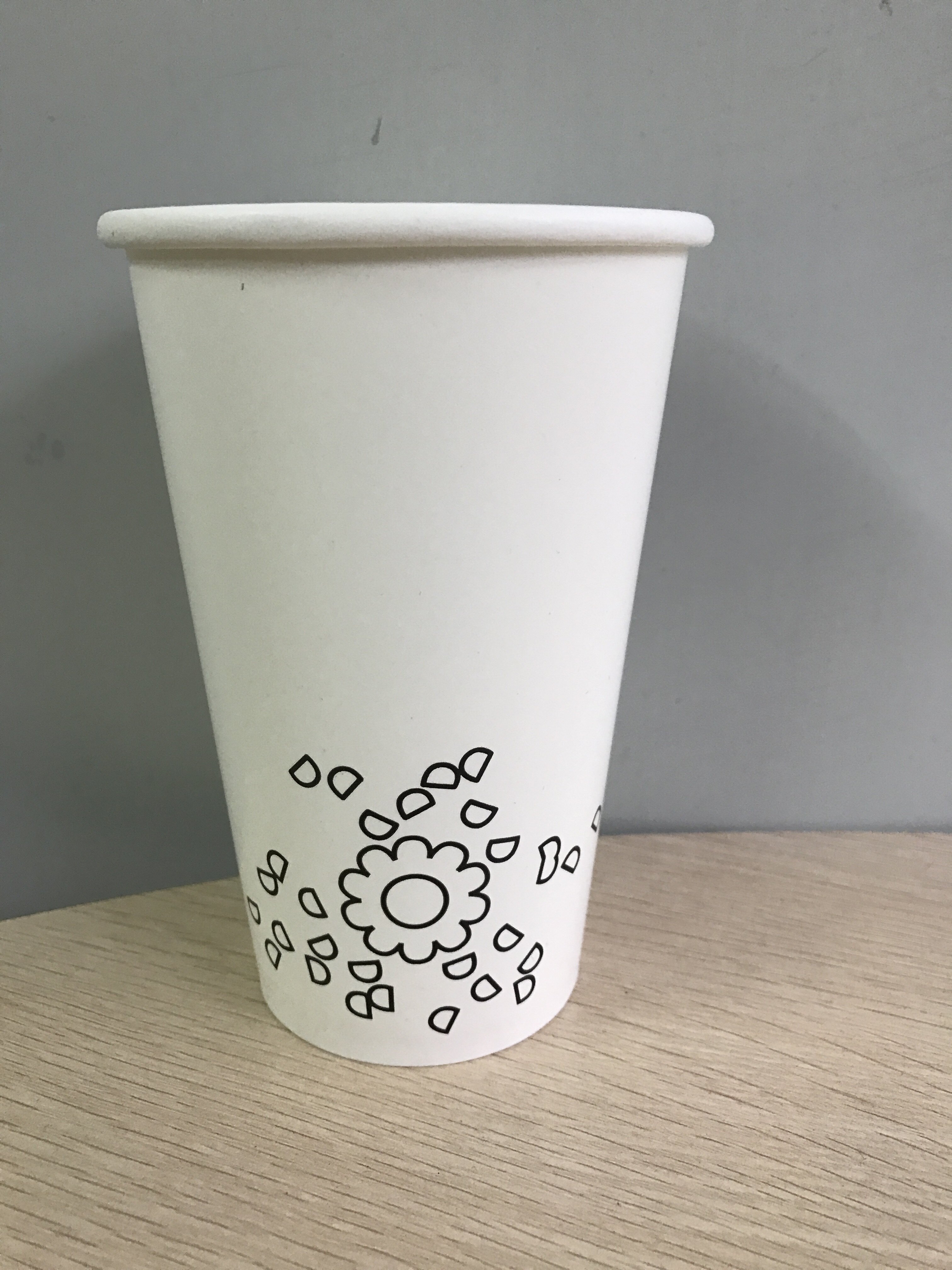 500ml一次性加厚纸杯冷饮热饮熊样图案白色奶茶纸杯