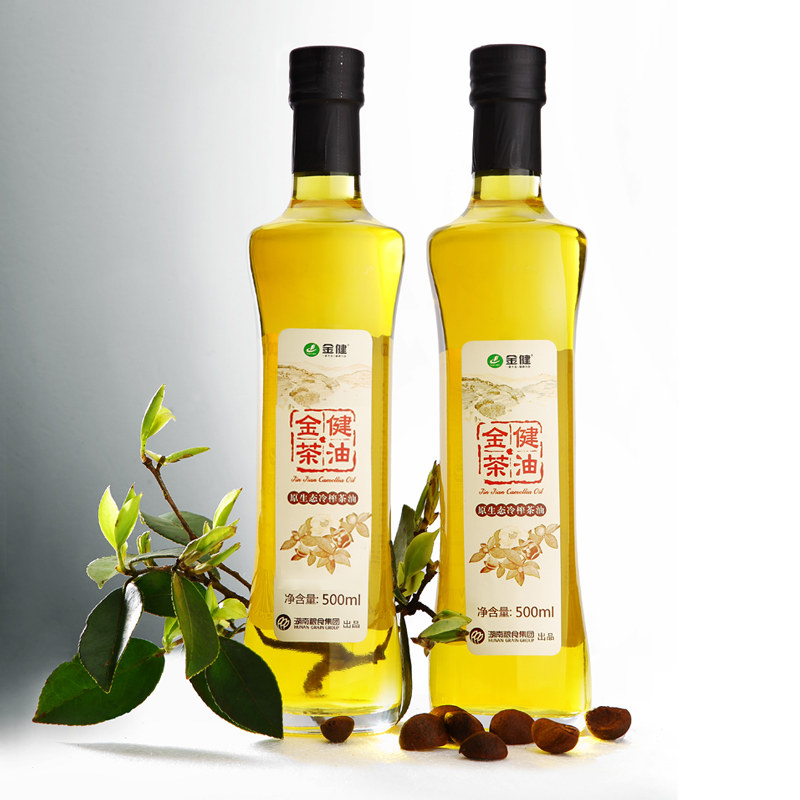 金健茶油天然山茶籽油原生态冷榨茶油500ml食用油物理压榨