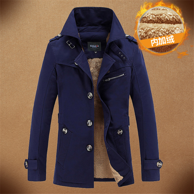 风衣男中长款2021新款冬季潮流帅气春秋夹克纯棉工装外套男装上衣