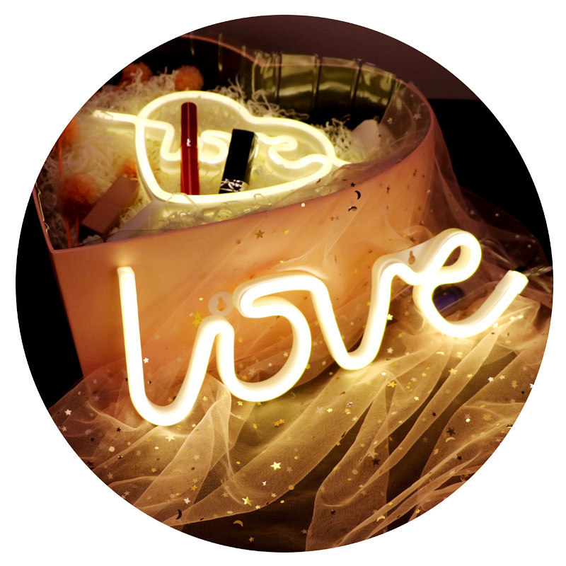 梦花鲜花包装love花束礼盒装饰灯表白求婚字母装饰灯