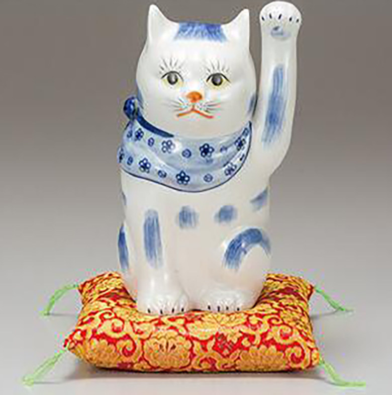 摆件日本九谷烧招财猫九谷缘起招福开业庆典居家招财猫