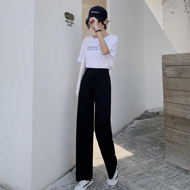 拖地长裤休闲裤休闲加长筒裤薄款冰丝宽松夏款坠休闲裤