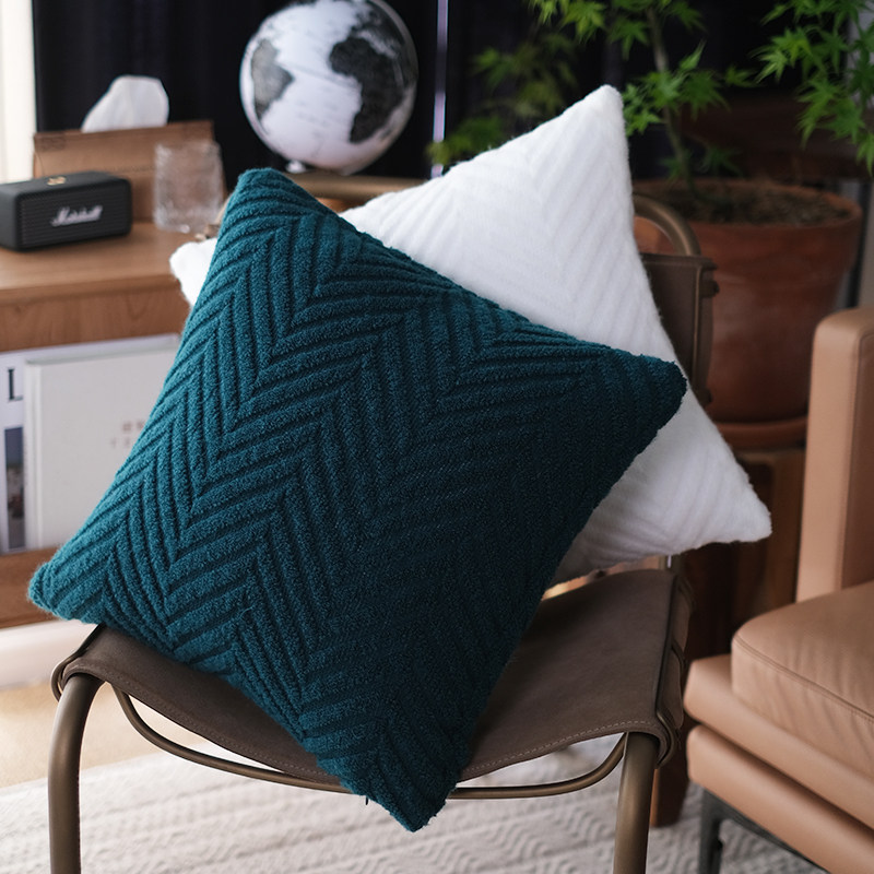 纯色美式复古装饰抱枕沙发卧室靠垫背靠枕橘色靠垫