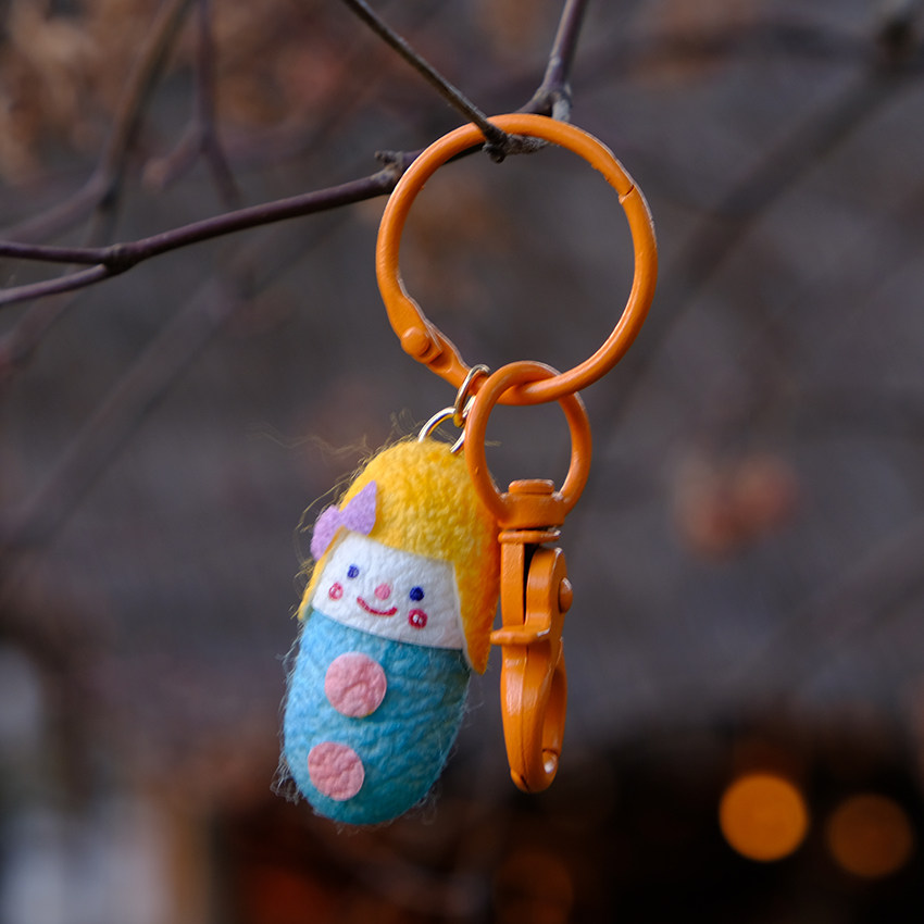 蚕茧工艺品小可爱钥匙扣蚕宝宝娃娃礼物挂饰驱除霉运钥匙扣