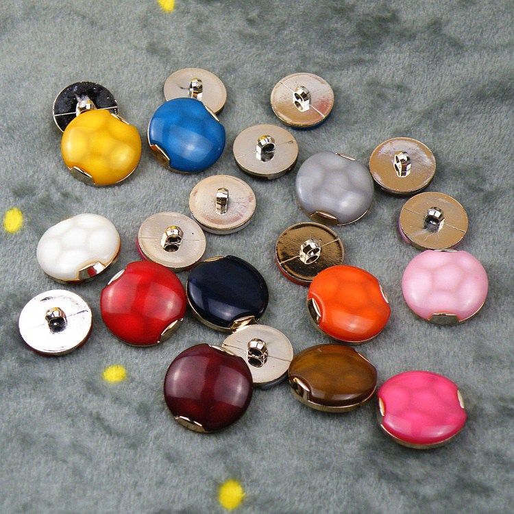 衣扣韩版圆形纽扣百搭搭扣粉色红色皮草装饰纽扣