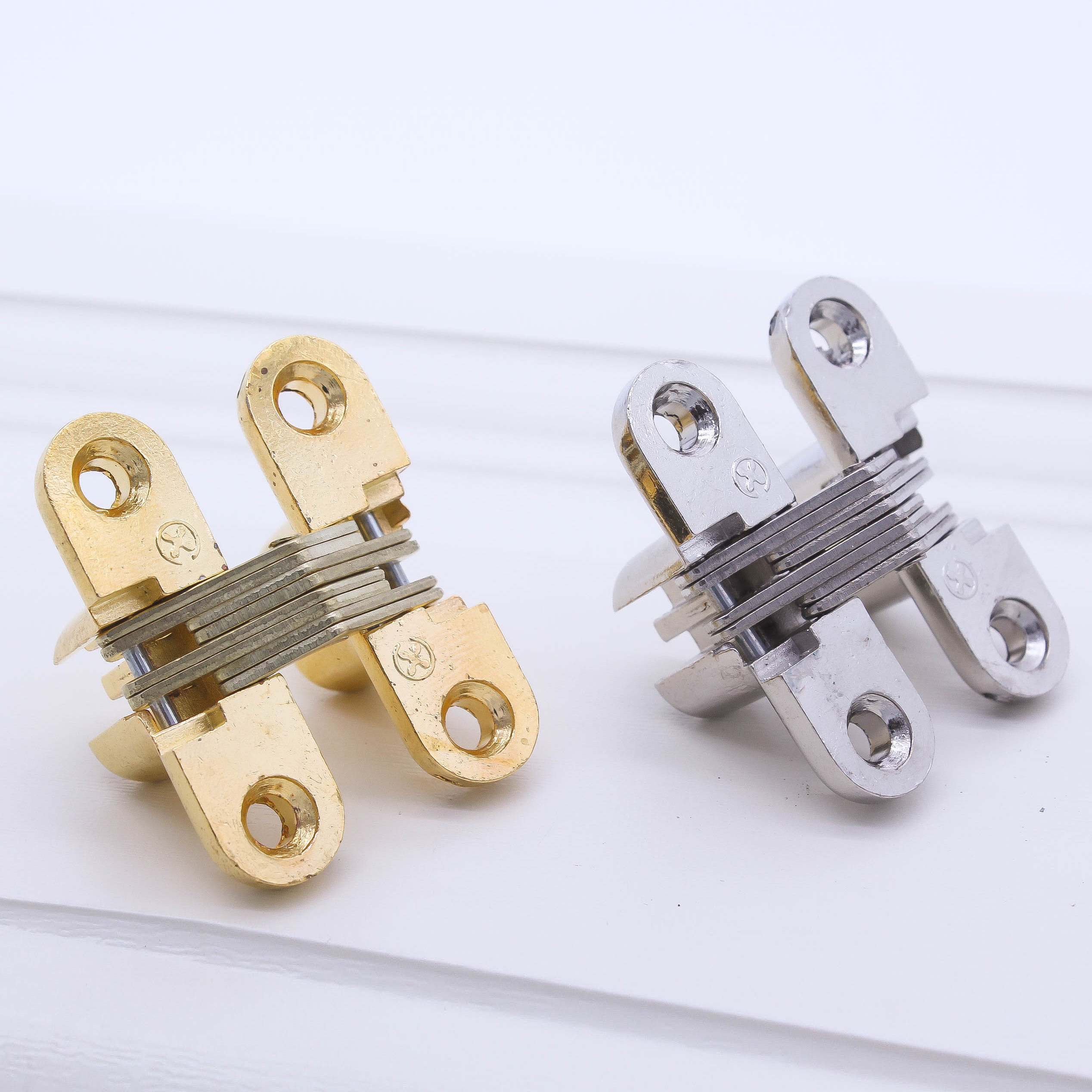 铰链合页品固五金配件十字暗合折叠桌椅暗藏隐形暗合页